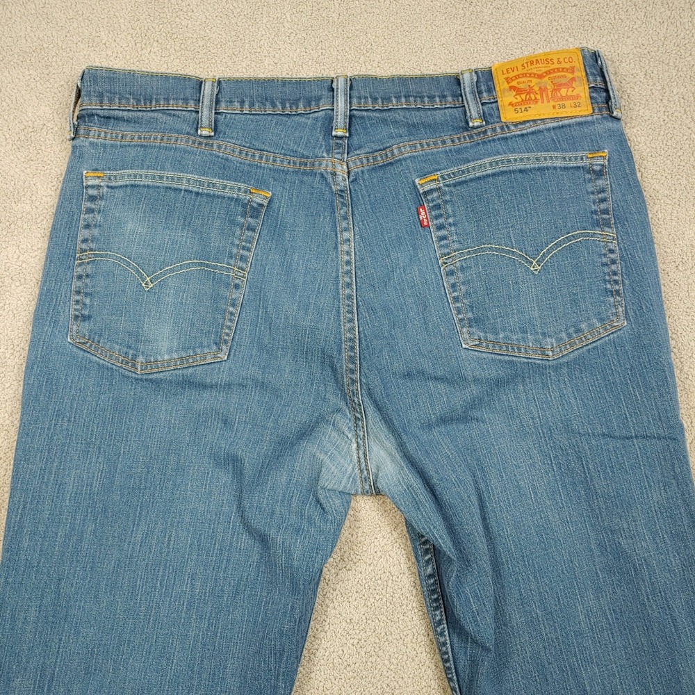 Levi Strauss 514 Straight Leg Jeans - Mens 38x30 - Blue Denim Stretch - Picture 4 of 16